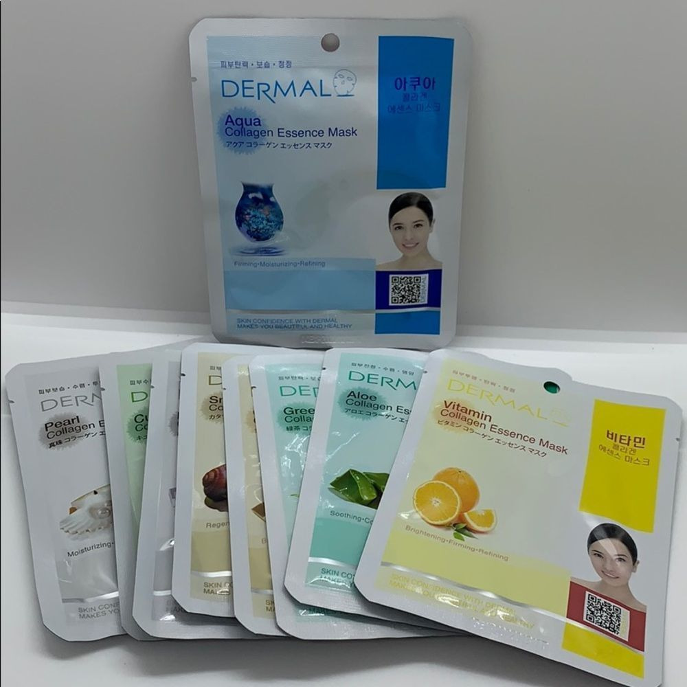 NWT DERMAL Collagen Infused Sheet Masks (9 Masks)